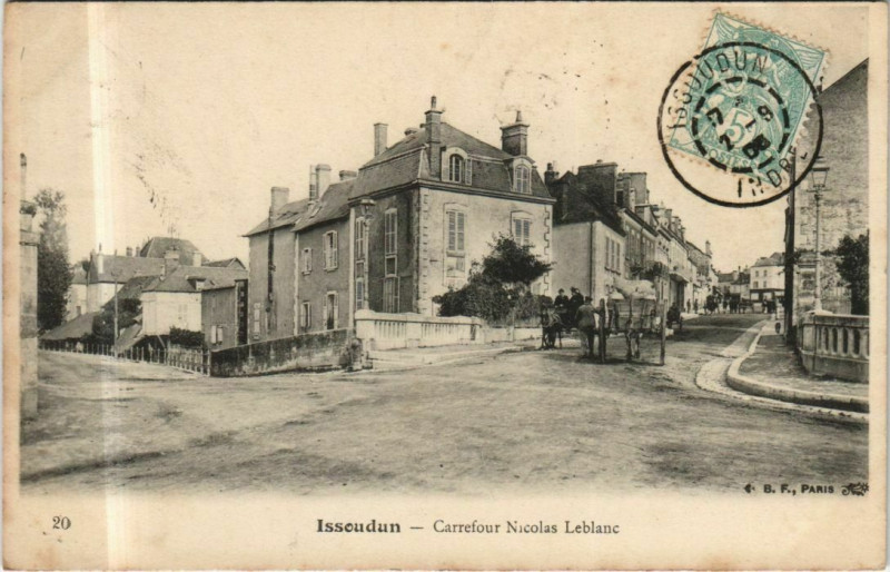 Carte postale ancienne Issoudun Carreforu Nicolas Leblanc France à Issoudun
