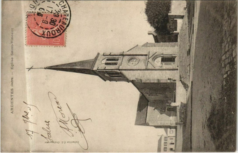 Carte postale ancienne Ardentes Eglise St.Vincent France à Ardentes