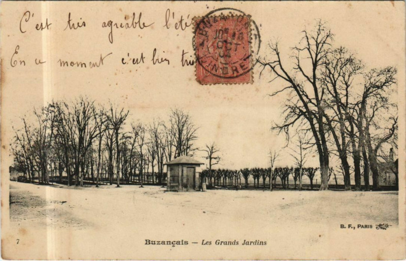 Carte postale ancienne Buzancais Les Grands Jardins France