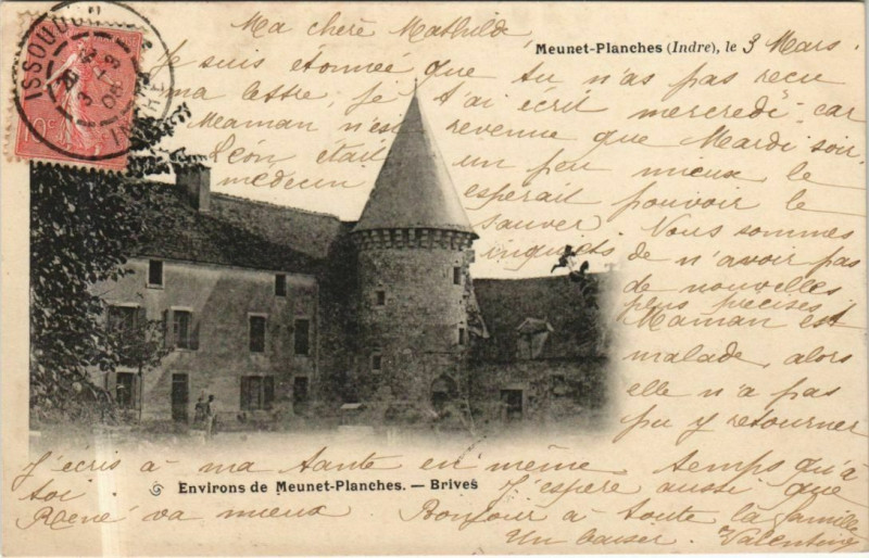 Carte postale ancienne Meunet Planches Brives France à Brives