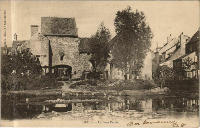 Carte postale ancienne Deols Le Pont Perrin France