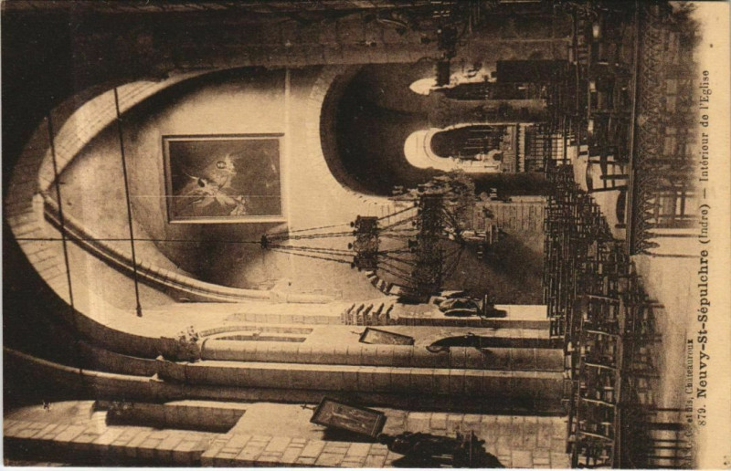 Carte postale ancienne Neuvy St.Sepulchre Interieur de l'Eglise France