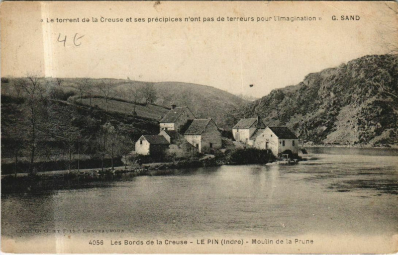 Carte postale ancienne Le Pin Moulin de la Prune France