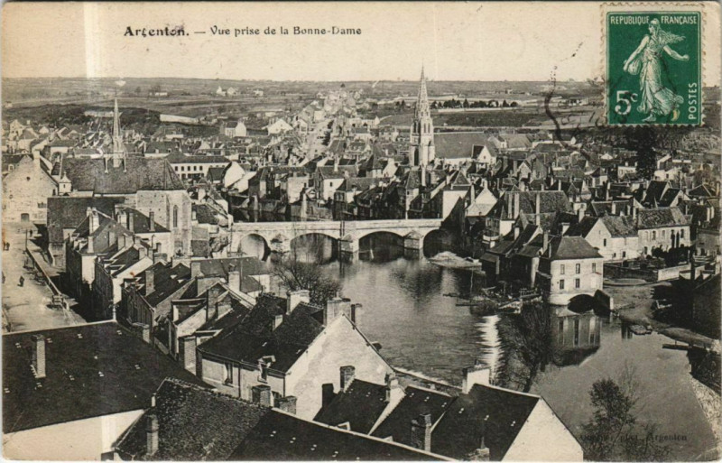 Carte postale ancienne Argenton Vue prise de la Bonne Dame France