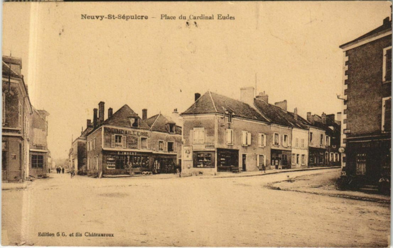 Carte postale ancienne Neuvy St.Sepulchre Place du Cardinal Eudes France