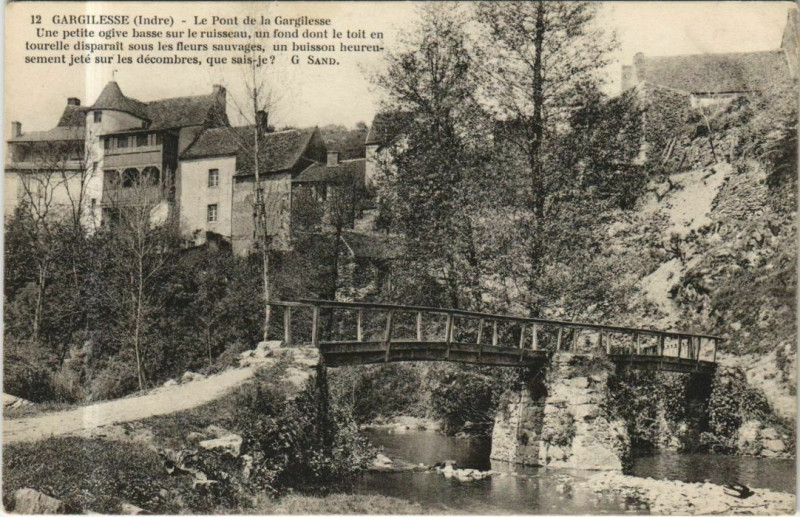 Carte postale ancienne Gargilesse Le Pont de la Gargilesse France
