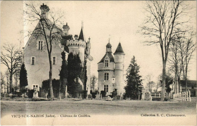 Carte postale ancienne Vicq s Nahon Chateau de Coublou France