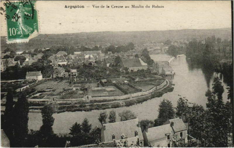Carte postale ancienne Argenton Vue de la Creuse France