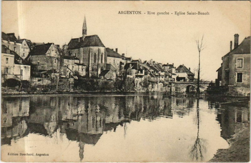 Carte postale ancienne Argenton Eglise Saint-Benoit France
