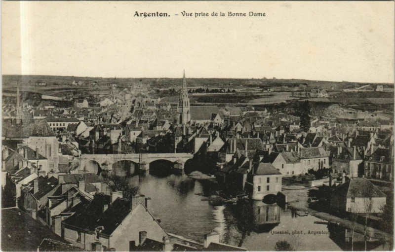 Carte postale ancienne Argenton Vue prise de la Bonne Dame France