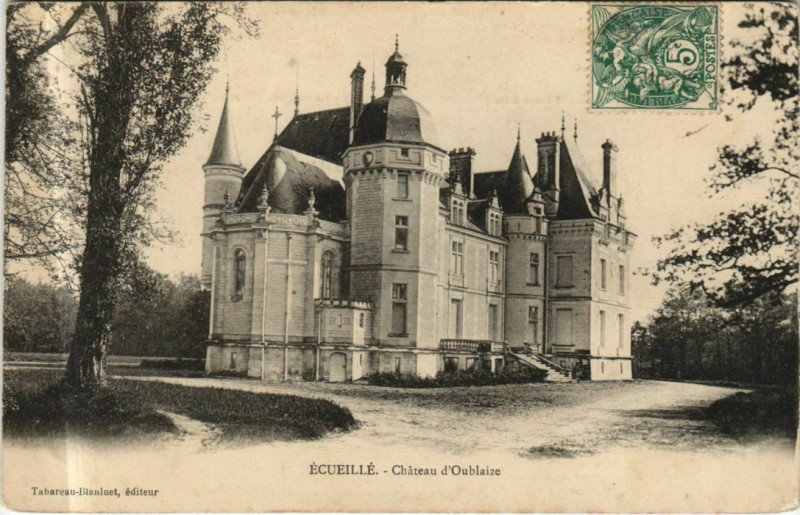 Carte postale ancienne Ecueille Chateau d'Oublaize France à Aize