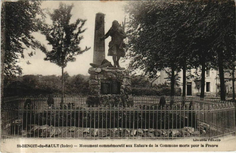 Carte postale ancienne Saint Benoit du Sault Monument commemoratif France