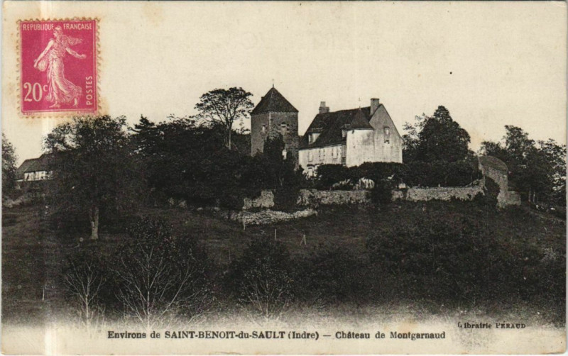 Carte postale ancienne Env.de St.Benoit du Sault Chateau de Montgarnaud France