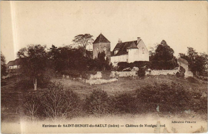 Carte postale ancienne Env.de St.Benoit du Sault Chateau de Montgarnaud France