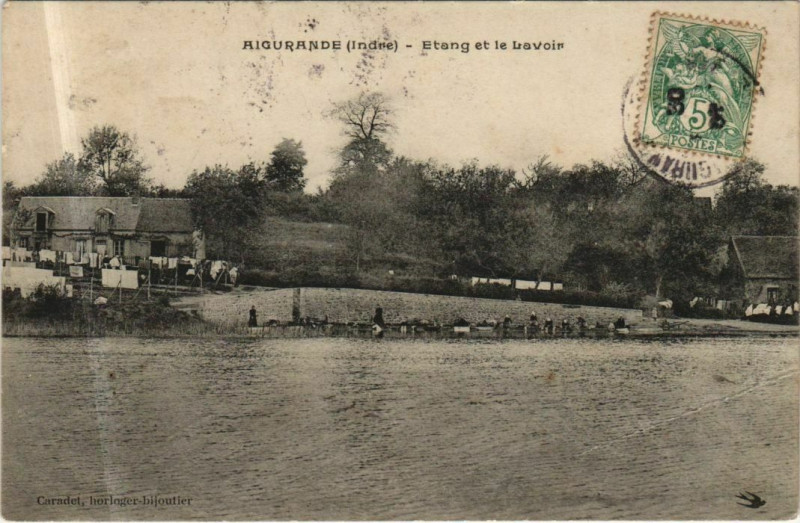 Carte postale ancienne Aigurande Etang et le Lavoir France à Aigurande