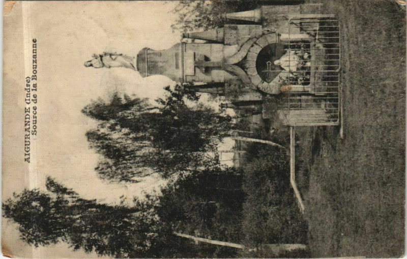 Carte postale ancienne Aigurande Source de la Bouzanne France à Aigurande