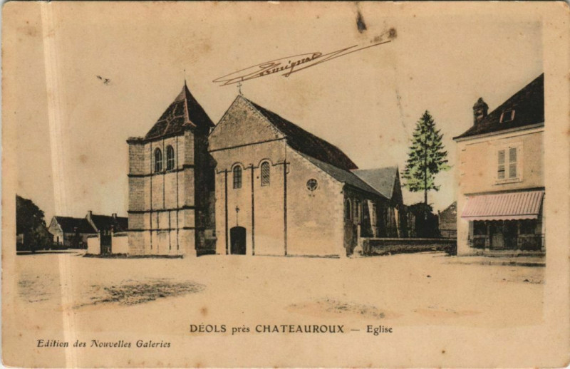 Carte postale ancienne Deols Eglise France