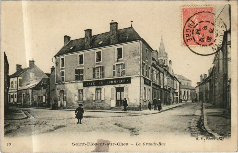 Carte postale ancienne St.Florent s Cher La Grande Rue France
