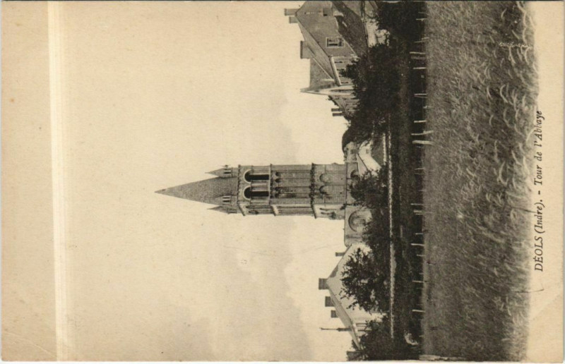 Carte postale ancienne Deols Tour de l'Abbaye France