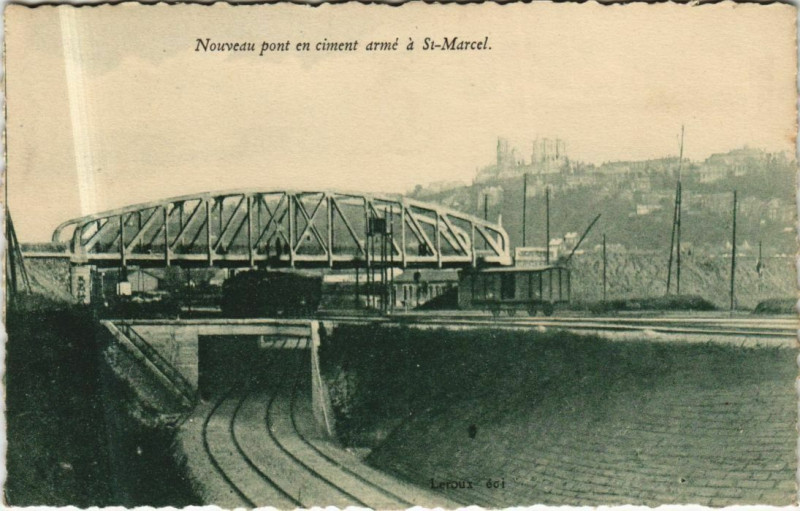 Carte postale ancienne Nouveau pont en ciment arme a St.Marcel France