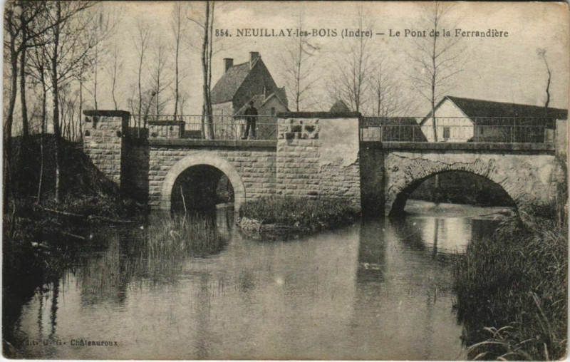 Carte postale ancienne Neuilly les Bois Le Pont de la Ferrandiere France