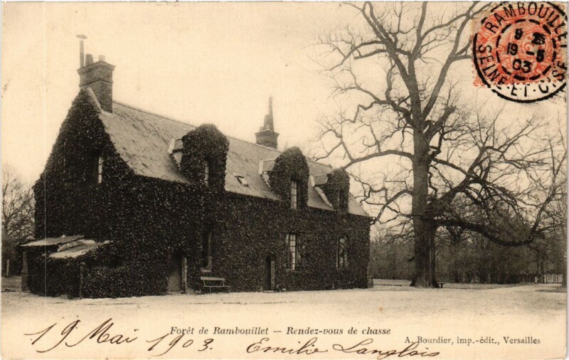 Carte postale ancienne Foret de Rambouillet - Rendez-vous de chasse à Rambouillet