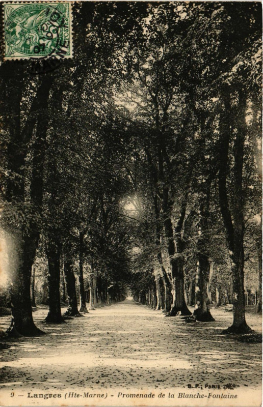Carte postale ancienne Promenade de la Blanche-Fontaine à Langres
