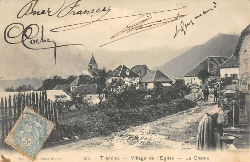 Carte postale ancienne Treminis Village De L'Eglise La Chante