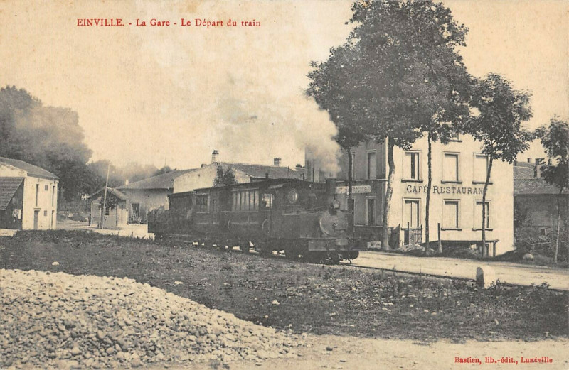 Carte postale ancienne Einville La Gare Le Depart Du Train