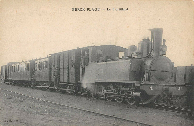 Carte postale ancienne Berck Plage La Tortillard (Train Superbe Cliche à Berck