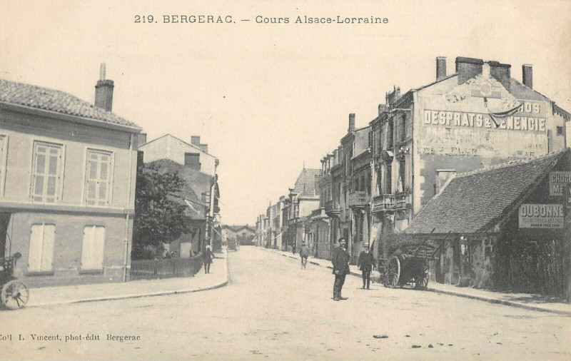 Carte postale ancienne Bergerac Cours Alsace Lorraine à Bergerac