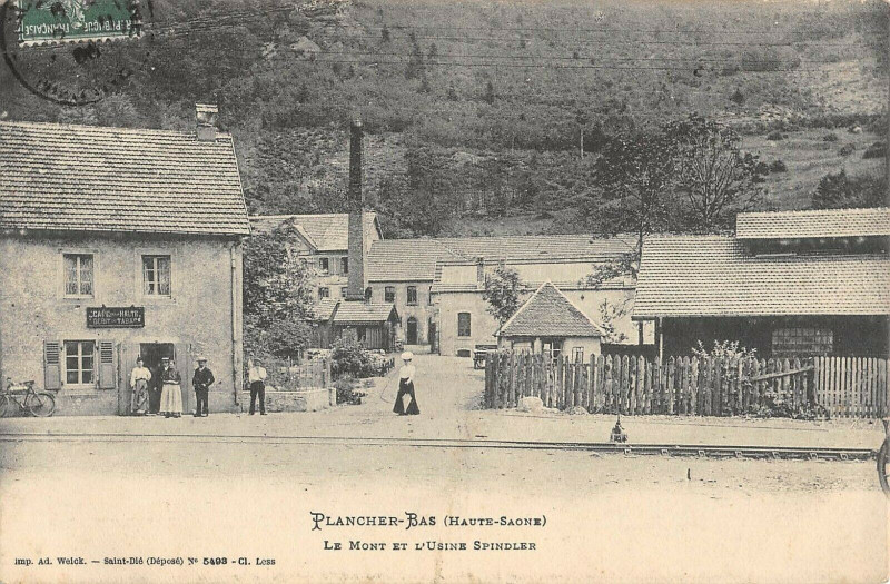 Carte postale ancienne Plancher Bas Le Mont Et L'Usine Spindler à Pin