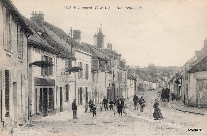 Carte postale ancienne Rue Principale au Gué-de-Longroi