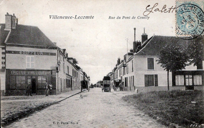 Carte postale ancienne Rue du Pont de Couilly à Villeneuve-le-Comte