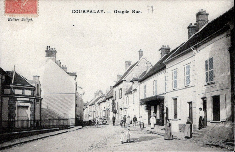 Carte postale ancienne Grande Rue à Courpalay