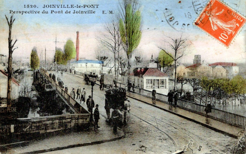 Carte postale ancienne Perspective du Pont de Joinville à Joinville-le-Pont
