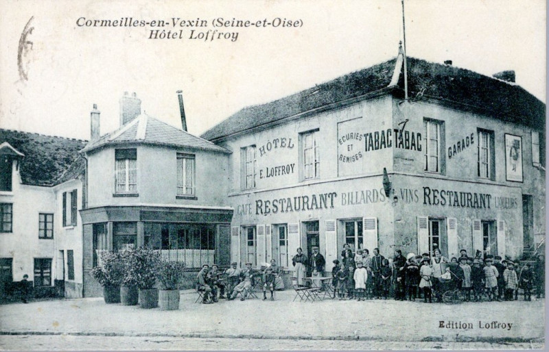 Carte postale ancienne Hôtel Loffroy à Cormeilles-en-Vexin