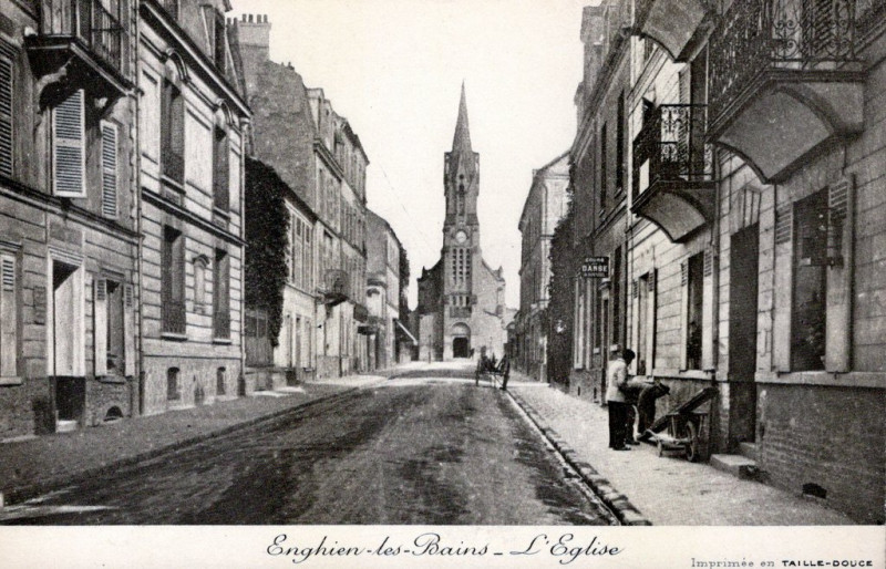 Carte postale ancienne L'Eglise à Enghien-les-Bains