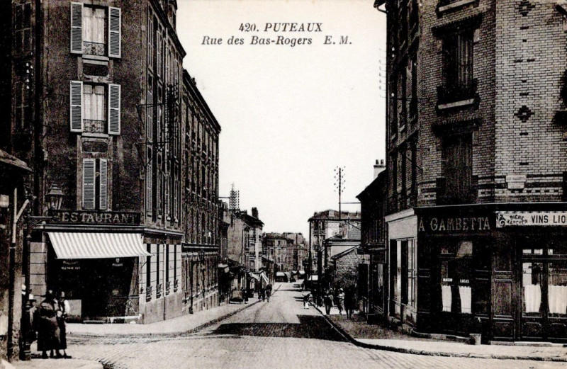 Carte postale ancienne Rue des Bas-Rogers à Suresnes