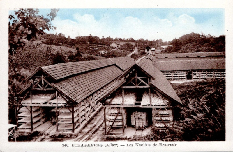 Carte postale ancienne Les Kaolins de Beauvoir à Échassières
