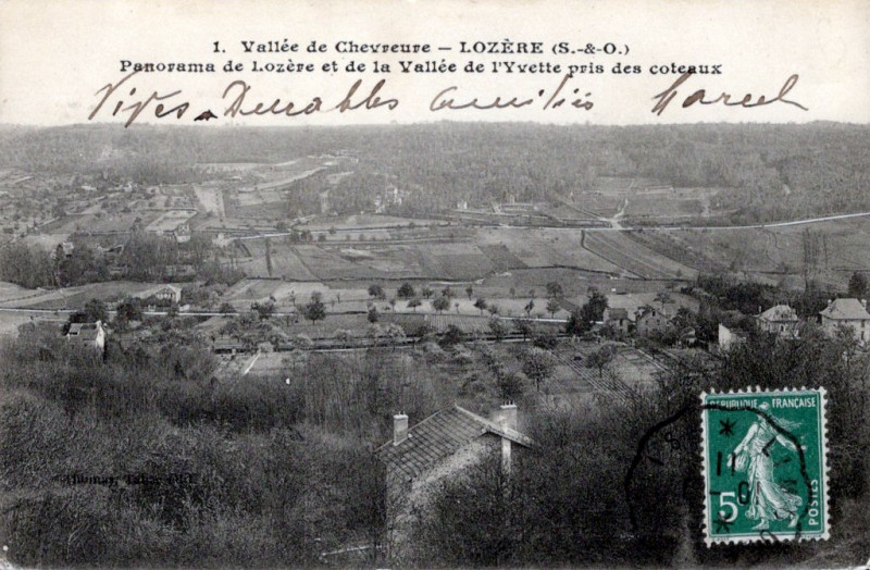 Carte postale ancienne Vallée de Chevreuse - Panorama de Lozère et de la Vallée de l'Yvette pris des coteaux à Villebon-sur-Yvette