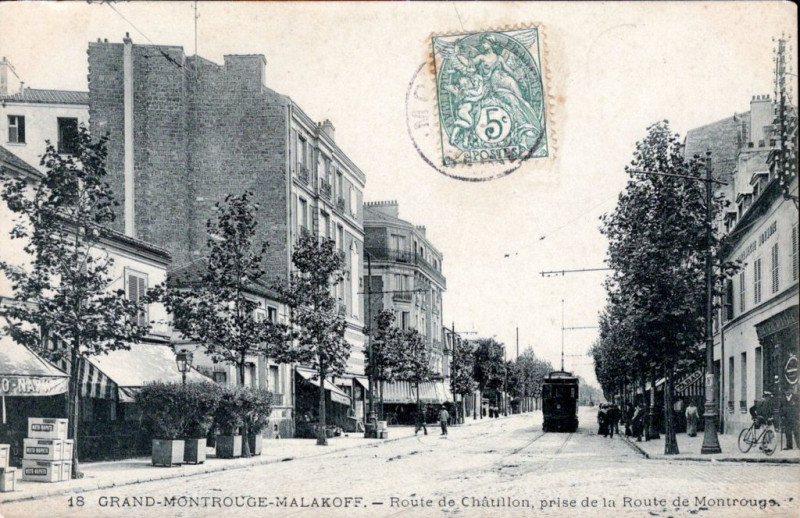 Carte postale ancienne Route de Châtillon à Montrouge