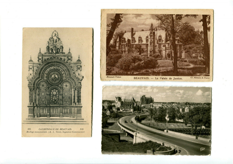 Carte postale ancienne Oise Beauvais Lot de 3 cartes postales anciennes à Beauvais