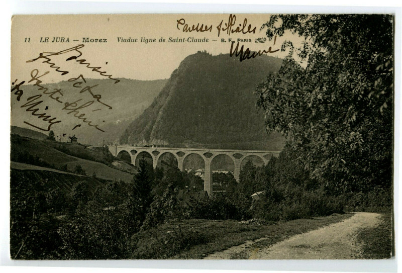 Carte postale ancienne Jura Morez Viaduc ligne de Saint-Claude à Saint-Claude