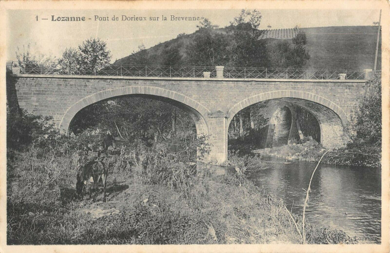 Carte postale ancienne Lozanne Pont De Dorieux Sur La Lozanne à Lozanne
