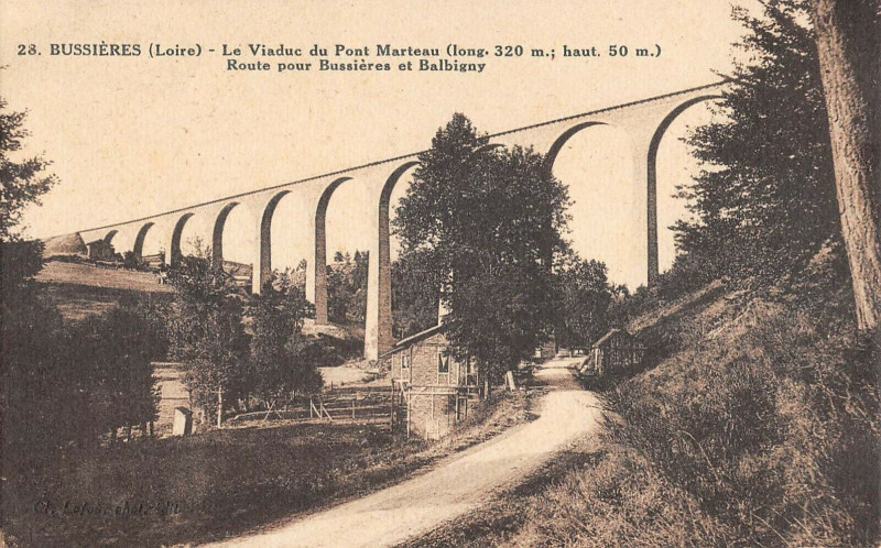 Carte postale ancienne Bussieres Le Viaduc Du Pont Marteau