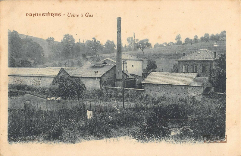 Carte postale ancienne Panissieres Usine A Gaz