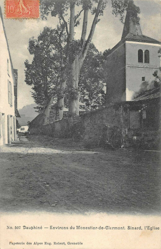 Carte postale ancienne Env.du Monestier De Clermont Sinard Eglise à Monestier-de-Clermont