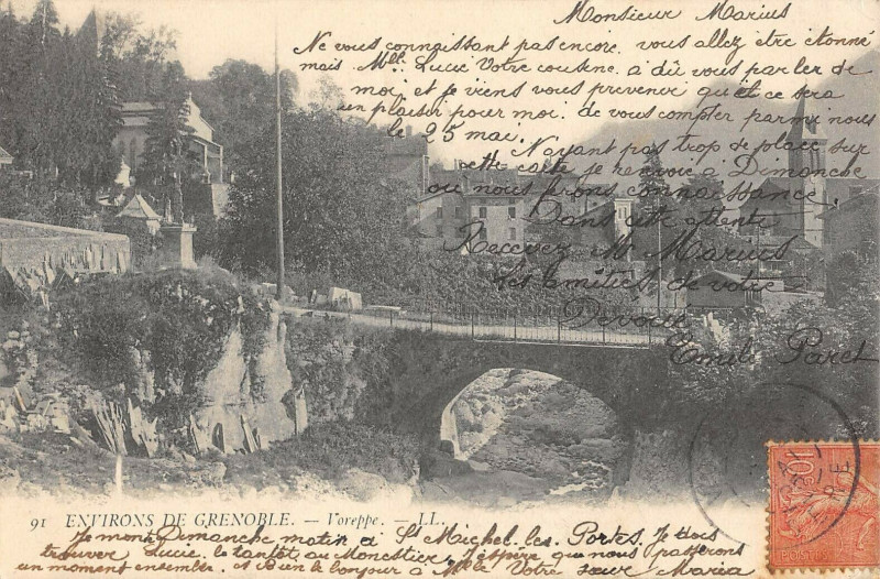 Carte postale ancienne Environs De Grenoble Voreppe à Grenoble