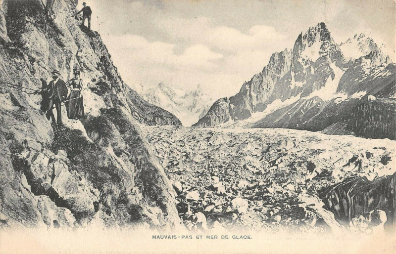 Carte postale ancienne Mauvais Pas Et Mer De Glace